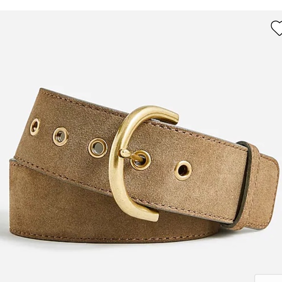 J. Crew Wide D-ring belt in Italian suede BK118 brown S